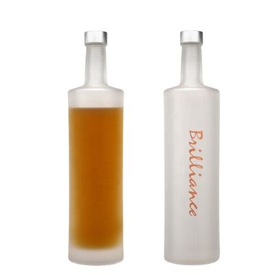 750 ml cilindro de pescoço comprido vidro pintado de cor azul licor whisky vodka garrafa para bebida