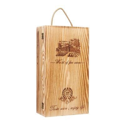 Caixa de papel de embalagem de garrafas de vinho vermelho de couro simples para caixa de presente de vinho de madeira personalizada
