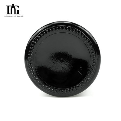 Tipo de vedação CORK Logotipo de tela personalizado Impressão de vidro preto 500ml 750ml garrafa de vinho de champanhe