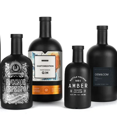 Garrafa de forma oval clara 100 ml 250 ml 500 ml 700 ml 750 ml garrafa de vinho vazia com rolhas