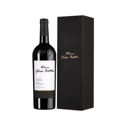 Caixa de madeira de couro PU de garrafa única para embalagens de vinho tinto, uísque, vodka, gin e rum