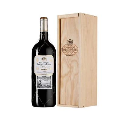 Caixa de madeira de couro PU de garrafa única para embalagens de vinho tinto, uísque, vodka, gin e rum