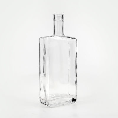OEM/ODM aceitável 50ml 100ml 200ml 500ml garrafa de vidro de vinho quadrado para brandy vodka uísque