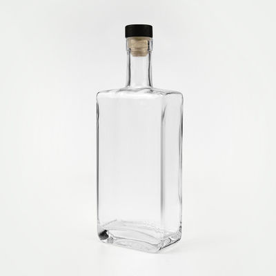 OEM/ODM aceitável 50ml 100ml 200ml 500ml garrafa de vidro de vinho quadrado para brandy vodka uísque