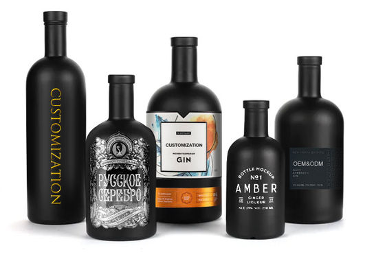 Material do corpo Vidro 375ml 500ml 700ml 750ml 1l garrafa de vodka nórdica com logotipo personalizado