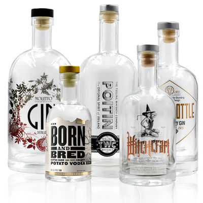 Material do corpo Vidro 375ml 500ml 700ml 750ml 1l garrafa de vodka nórdica com logotipo personalizado