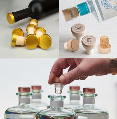 Tapete de garrafa de cortiça em forma de T de madeira para Vodka Logotipo personalizado Tapete de garrafa de vinho de luxo