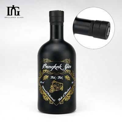 500 ml 700 ml 750 ml 1000 ml garrafa de vidro redonda de Boston para entusiastas de whisky vodka