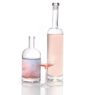 200 ml 375 ml 500 ml 750 ml garrafa de vidro redonda de 1000 ml com tampa de cortiça e design personalizado