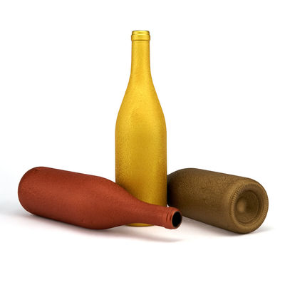 Garrafa de vinho de vidro de cor fosca personalizada 750ml 50cl 75cl para geladeira redonda Vodka Liquor