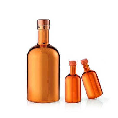 Flint Glass Matte Black 500ml/700ml/750ml Vazio Redondo Vodka Spirits Whisky Gin Liquor Fota com Cortiça