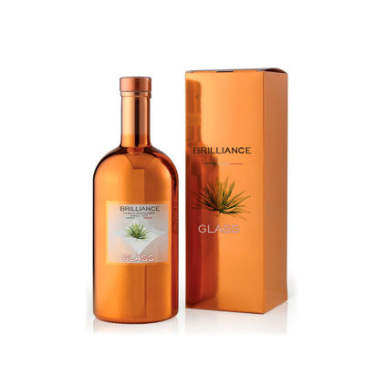Flint Glass Matte Black 500ml/700ml/750ml Vazio Redondo Vodka Spirits Whisky Gin Liquor Fota com Cortiça