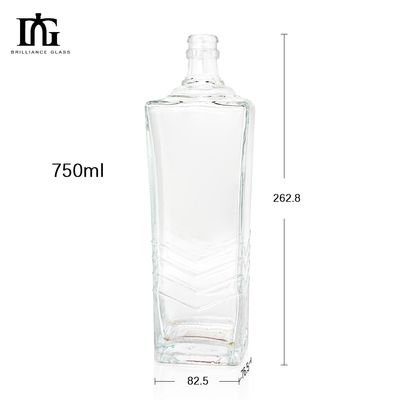 Collar de vidro Vinho Brandy Vodka Luminosa Miniatura Reutilizável Garrafa de Liquor 500ml 750ml