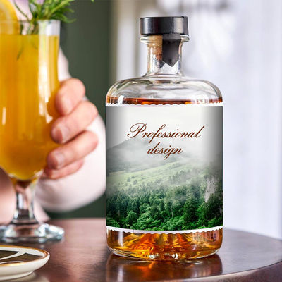 Garrafa de Brandy de vidro transparente com cortiça 500ml 750ml Design personalizado