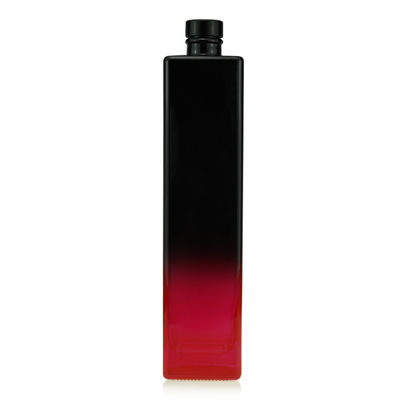 Garrafa de licor Vermelho Preto Pintura 750ml Quadrado Garrafa de vidro Suco Bebida Cortiça Mini Vinho