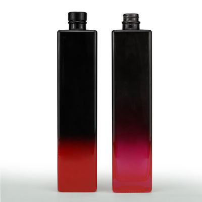 Garrafa de licor Vermelho Preto Pintura 750ml Quadrado Garrafa de vidro Suco Bebida Cortiça Mini Vinho
