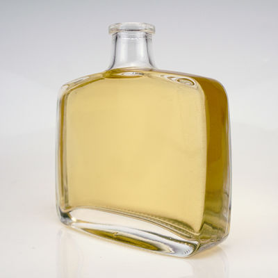 High Flint Square Clear 500ml Vidro Vodka Gin Rum Tequila Botão para OEM/ODM