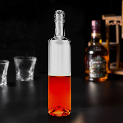 Forma personalizada 700ml 750ml 1000ml Corpo de vidro Vodka Liquor Gin Garrafa de uísque vazia para o seu