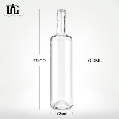 Forma personalizada 700ml 750ml 1000ml Corpo de vidro Vodka Liquor Gin Garrafa de uísque vazia para o seu