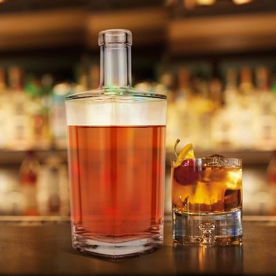 Botão de vidro de 750 ml para whisky gin vodka vinho espirituoso