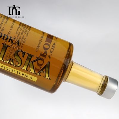 750 ml cilindro de pescoço comprido vidro pintado de cor azul licor whisky vodka garrafa para bebida