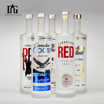 750 ml cilindro de pescoço comprido vidro pintado de cor azul licor whisky vodka garrafa para bebida