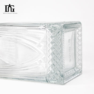 Garrafa de licor de vidro de design personalizado com rolha e tampa de parafuso