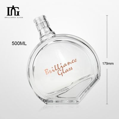 700 ml 750 ml Garrafa de vinho de vidro de fundo plano com marca personalizada e selo de cortiça