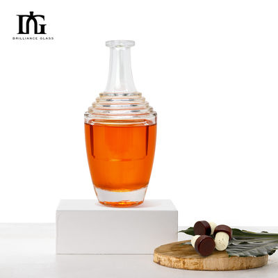 Garrafa de vidro de design exclusivo de 200 ml personalizada para rum, uísque, vodka e selos de cortiça