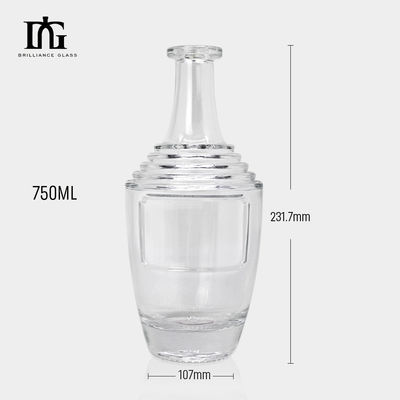 Garrafa de vidro de design exclusivo de 200 ml personalizada para rum, uísque, vodka e selos de cortiça