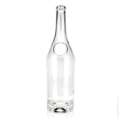 Liquores e Bebidas 700 ml rolha de cortiça garrafa de vidro transparente para Brandy Vodka Spirit