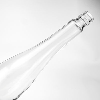 Impressão em tela de garrafas personalizadas de vinho gelado com boca em espiral e sem rótulo de logotipo do ombro