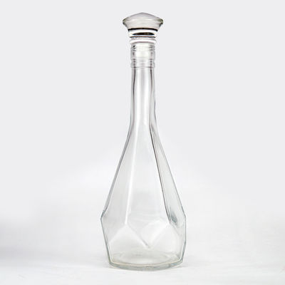 Vodka 500 ml Garrafa de vidro azul Whiskey Spirit com rolha e tampa de parafuso