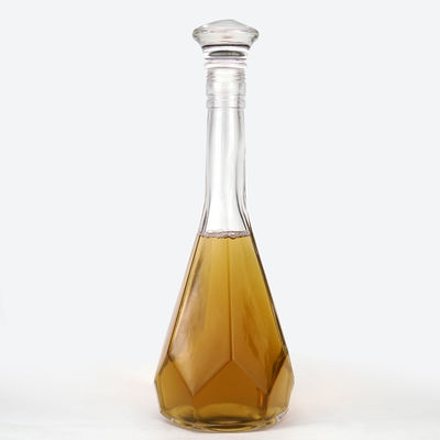 Vodka 500 ml Garrafa de vidro azul Whiskey Spirit com rolha e tampa de parafuso