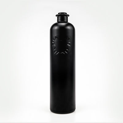 Botella de whisky gin de vidro de 750 ml com gravura personalizada e material de colarinho de vidro