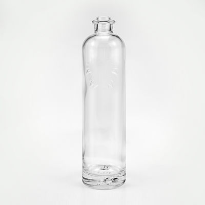 Botella de whisky gin de vidro de 750 ml com gravura personalizada e material de colarinho de vidro