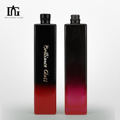 700 ml de garrafa de vidro azul quadrada personalizada para bebidas e bebidas