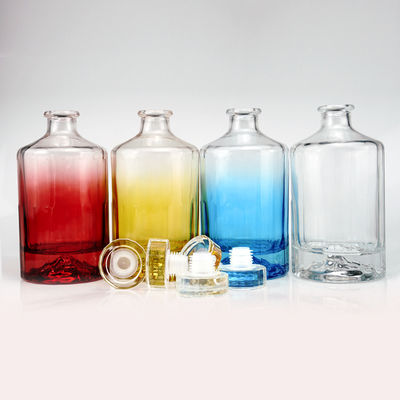 Vidro vazio claro Valcano fundo Vodka Gin Rum Tequila Whisky Brandy Espírito garrafa 500ml 750ml