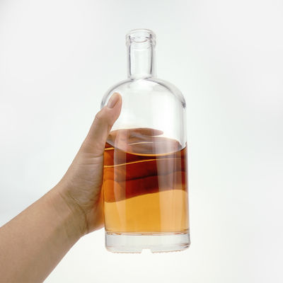 700 ml 750 ml 1000 ml Garrafa de vidro redonda de forma redonda para licores e bebidas