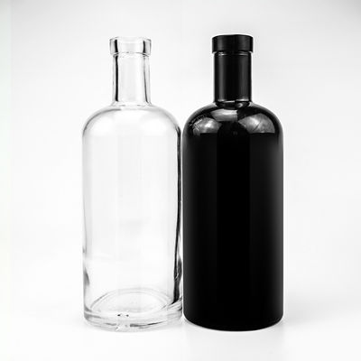 Garrafa de vidro vazia redonda para vodka e uísque 700 ml de capacidade