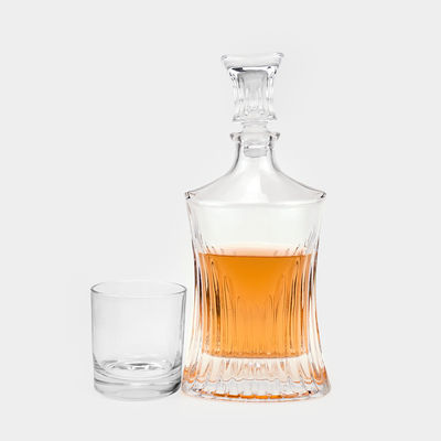 Elegante Vidro Vinho Vermelho Vidro Vodka Liquor Degustação de uísque Decantador com tampa de vidro