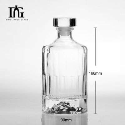 Material do colarinho de vidro 500ml 700ml 750ml 1 litro garrafas de licor vazias com tampa de cortiça