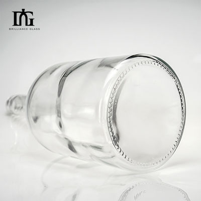 Logotipo personalizado Aceito 1750ml Garrafa de vidro congelado de vodka para vinho de cilindro vazio