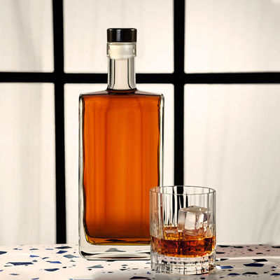 Garrafa de vidro gravada para personalização 700ml Gin Rum Vazio 700ml 750ml Vodka Whiskey Brandy