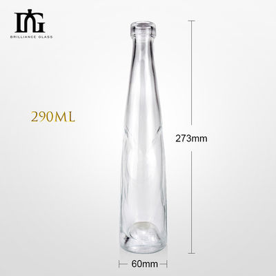 Material de vidro 330ml 500ml Design Cone Fruit Wine Beverage Bottles com tampa de alumínio