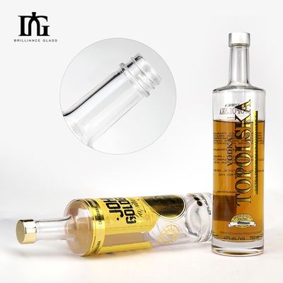 Garrafa de vidro Super Flint Custom 750ml para Impressão de Gin Vodka Rum Whisky Brandy
