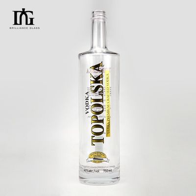 Garrafa de vidro Super Flint Custom 750ml para Impressão de Gin Vodka Rum Whisky Brandy