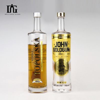 Garrafa de vidro Super Flint Custom 750ml para Impressão de Gin Vodka Rum Whisky Brandy