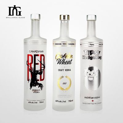 Garrafa de vidro Super Flint Custom 750ml para Impressão de Gin Vodka Rum Whisky Brandy