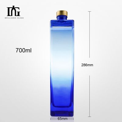700 ml 750 ml 1000 ml garrafa de vidro em forma quadrada personalizada para gin rum vodka brandy álcool vinho